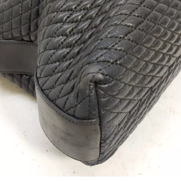 Authentic Bally Shoulder Bag  Black Leather with gold accent trim straps EUC - Picture 6 of 10